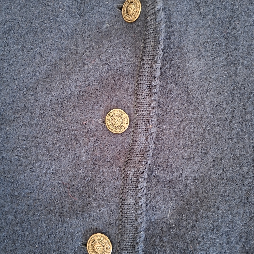 Vtg Tally-Ho Creation Blue Sweater Pollak Cardigan Button Size M - Picture 6 of 10